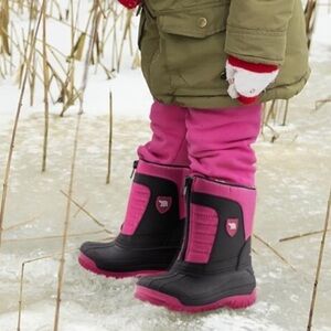 Artic Shield Girls Warm Insulated Waterproof Pink and Black Boots